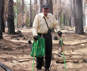 Larry in burn forest